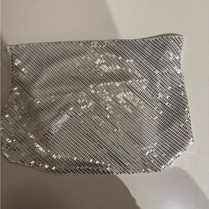 Zara Sparkling Silver Cosmetic Bag